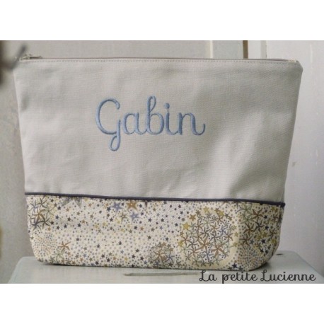 pochette trousse de sac toilette maquillage prénom personnalisé  personnalisable cadeau amie famille noel