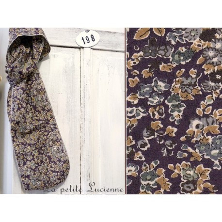 Petit foulard en liberty Tatum prune