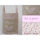 Sac à jouets brodé en liberty Eloise rose