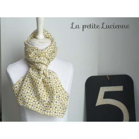 Foulard en liberty moutarde Cressonette 