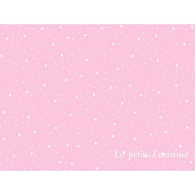 Tissu étoiles rose jacinthe