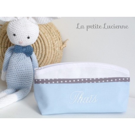 Trousse d'école personnalisée Bleue