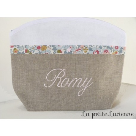 Trousse d'école liberty personnalisée