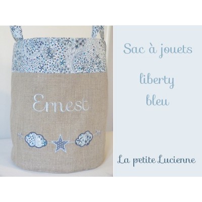 Sac à jouet personnalisé en liberty 