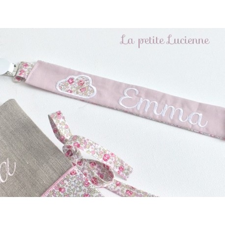 Attache tétine en Liberty - Douces Lettres