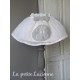 Housse abat en voile de lin et monogramme lin gris perle