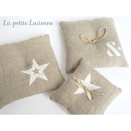 Lot de coussin parfumé de lavande en lin et étoiles