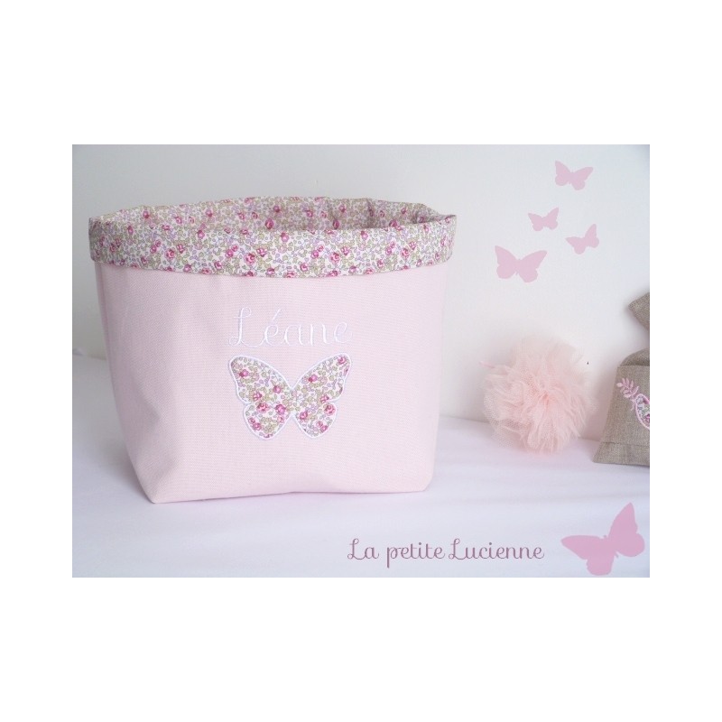 Panier de rangement enfant rose liberty