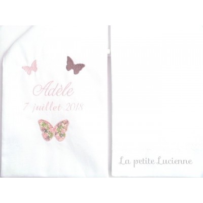 Echarpe de baptême papillons liberty (modèle U)