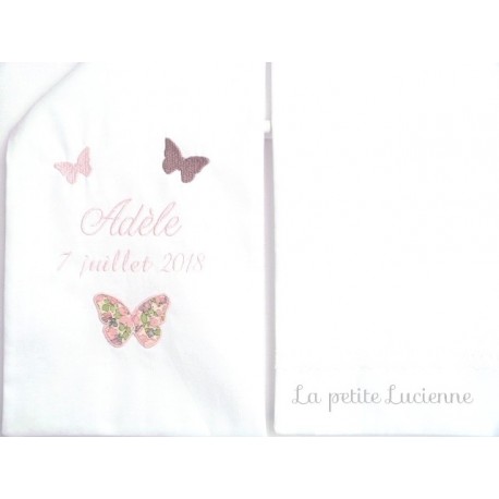 Echarpe de baptême papillons liberty (modèle U)