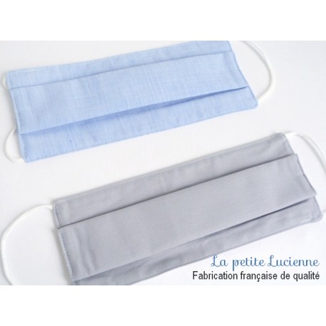 Masque bouche-nez coton bleu pour enfant