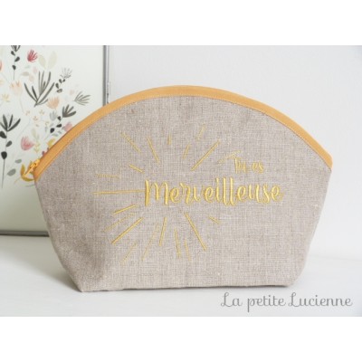 Trousse lin moutarde
