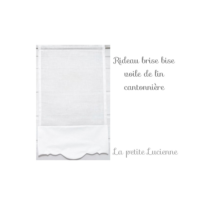 Rideau Cantonniere lin Brodé rouge dimensions :45 x 28 cm - Maison