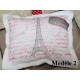 My love: coussin de porte en drap ancien