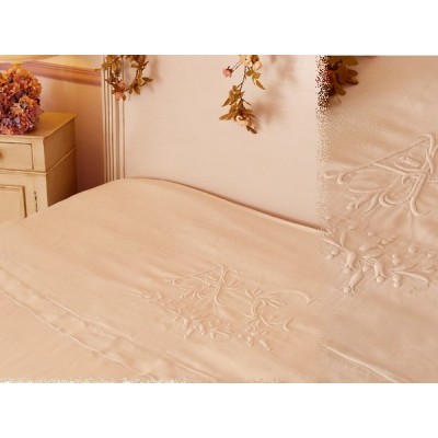 Housse de couette en drap ancien monogrammes- Mme GM