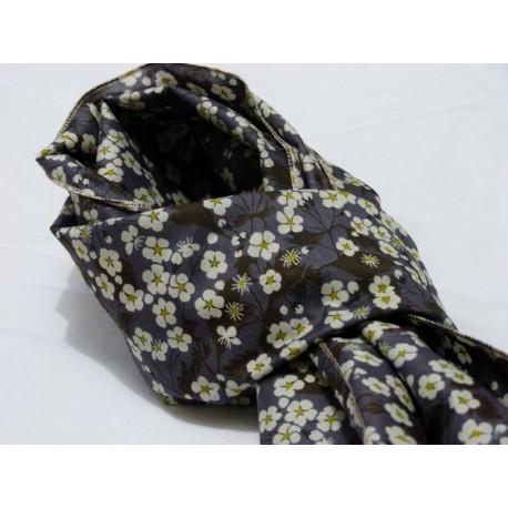 Foulard en liberty Misti Taupe gris