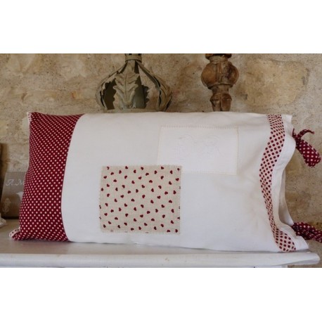 housse de coussin en linge ancien 