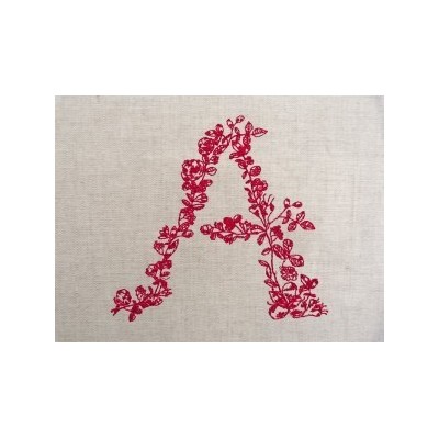 Monogramme fleur rouge