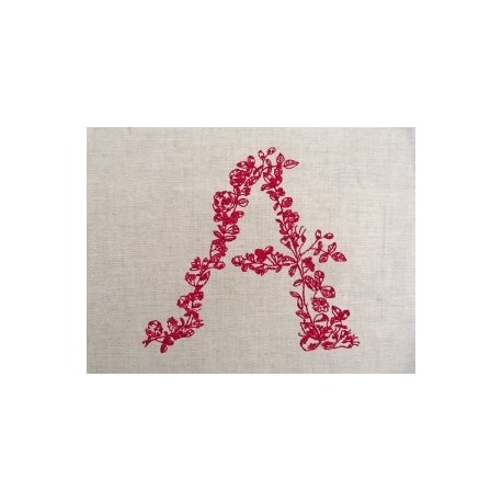 Monogramme fleur rouge