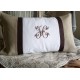 Coussin en lin et monogramme- Mme VB