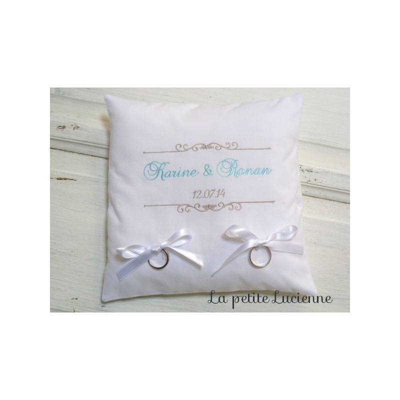 Coussin Porte-alliances Mariage Blanc – Forme Carrée Avec Cœur Et Strass, Accessoire élégant Pour Cérémonie